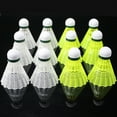 thumbnail image 3 of Durable High-Quality Nylon Badminton Shuttlecocks - Double Pinned Design for Stability & Control, Lightweight for Outdoor Sports/Fitness, Versatile Use for Badminton/Tennis, Pack Options: 6 or 12, 3 of 5