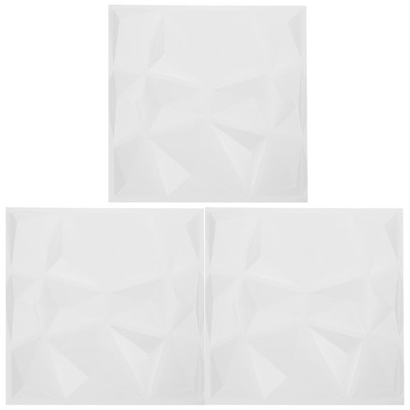 OUNONA Wall Panel Modern 3D Wall Panels PVC White 3Pcs