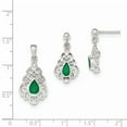 thumbnail image 4 of 925 Sterling Silver Polished Green Agate Pendant and Post Earrings Set; for Adults and Teens; for Women and Men, 4 of 4
