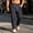 Black, variant on Men's Casual Pants Breathable Elastic Waist Pants with Multi Pockets Urban Style Straight Leg Drawstring Pants for Everyday Commute