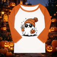 thumbnail image 5 of Ruyang Cute Ghost Pumpkin T Shirt for Girls 3/4 Sleeve Raglan Sweatshirt Kids Breathable Casual Tops Toddler Fall Halloween Blouses, 5 of 5