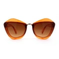 thumbnail image 2 of Womens Angry Eyebrow Line Exposed Lens Cat Eye Sunglasses Orange Brown, 2 of 4