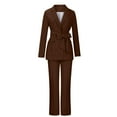 thumbnail image 4 of Meichang Womens 3 Piece Blazer Sets Formal Lapel Collar Work Blazer And Slimming Pants with Belt Dressy Solid Business Suit Set, 4 of 8