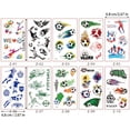 thumbnail image 3 of Cartoon Soccer Temporary Tattoos, 10 Sheet Assorted Football Designs for Sports Fans, Game Day Body Face Stickers for Tailgates Watch Parties Kids Adults, 3 of 6