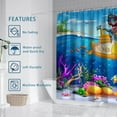 thumbnail image 2 of Cute Kids Shower Curtain for Bathroom - Funny Ocean Pirate Dinosaur Shower Curtain Sets Bathtub Decor with 12 Hooks Washable Durable Polyester Fabric 72"x72", 2 of 6