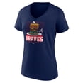 thumbnail image 2 of Women's  Navy Atlanta Braves Blooper Burger V-Neck T-Shirt, 2 of 3