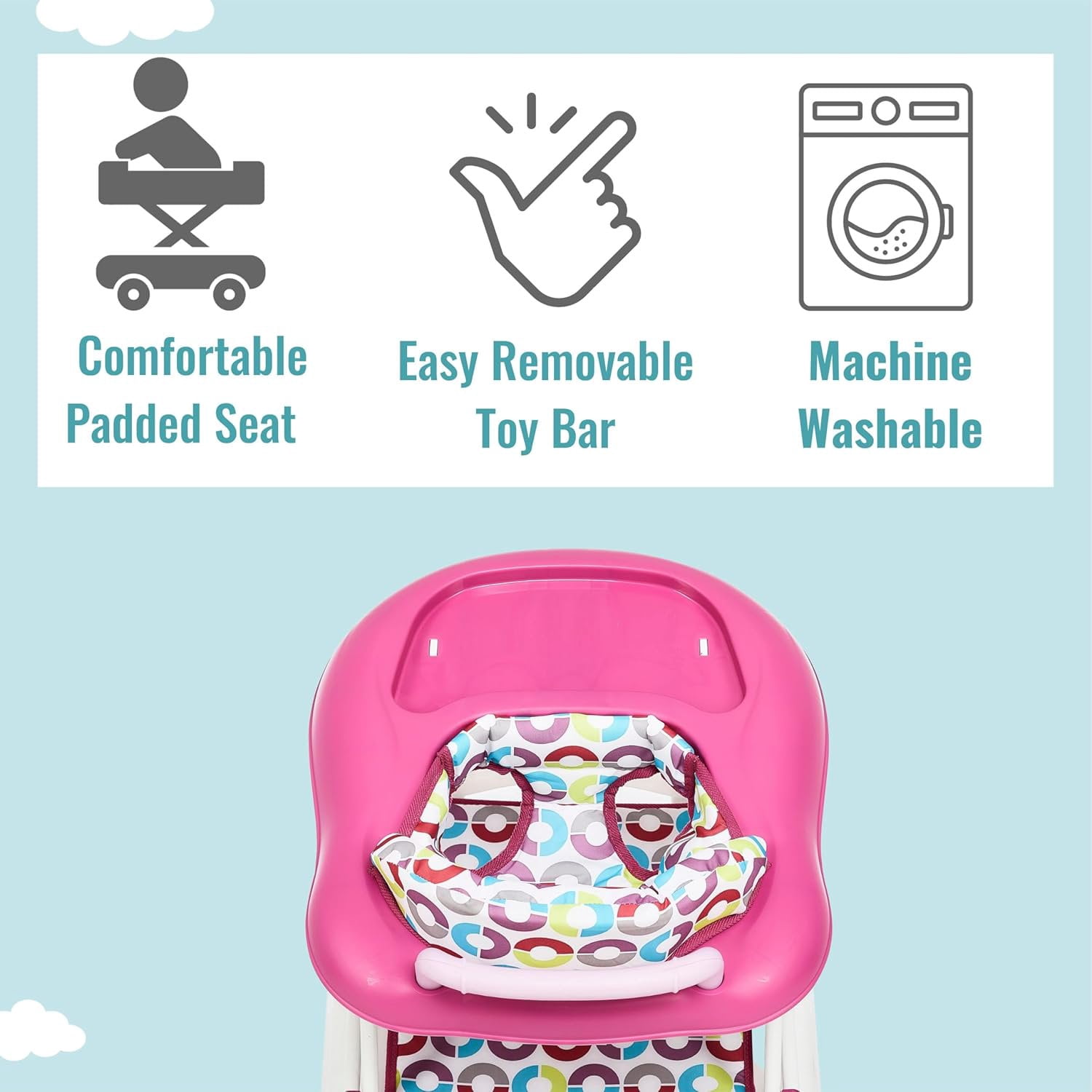 Dream On Me Go-Getter 3-In-1 Activity Baby Walker | Walk-Behind |Push Walker