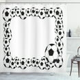 thumbnail image 1 of Ambesonne Soccer Shower Curtain, Football Frame Pattern, 69"Wx75"L, White Charcoal Grey, 1 of 3
