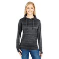 thumbnail image 1 of Ladies Striped Poly Fleece Lapover Hood -JA8662, 1 of 2