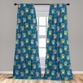 thumbnail image 4 of Ambesonne Tulips Curtains, Eastern Dotted Cracked Eggs, Pair of 28"x63", Petrol Blue and Multicolor, 4 of 4