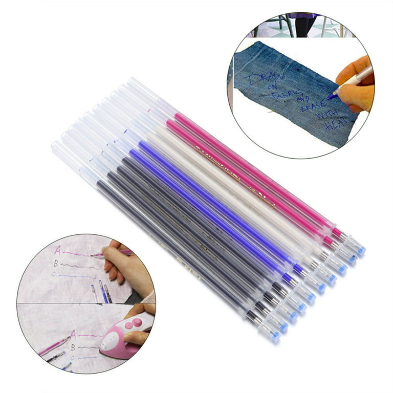 HOTYA Heat Erasable Fabric Marking Pen Kit with 10 Refills DIY Needlework  Marking Underline Supplies for Sewing Dressmaking 