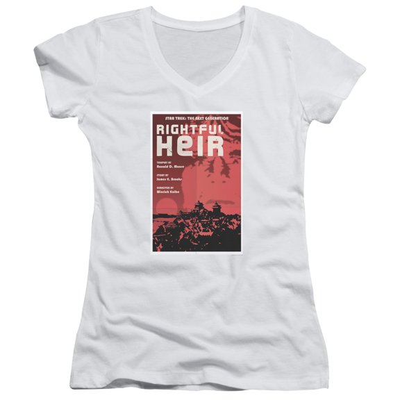 Star Trek Tng Season 6 Episode 23 Junior Women's V-Neck T-Shirt White