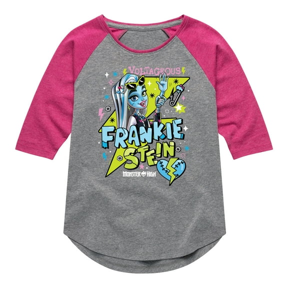 Monster High - Frankiestein Voltageous - Toddler And Youth Girls Raglan Graphic T-Shirt