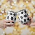 thumbnail image 2 of 12oz Stemless Wine Tumblers Soccer Ball Pattern Vacuum Insulated Stainless Steel Travel Tumbler Cups Mug with Lid and Straw for Champaign,Cocktail,Beer with Cleaning Brush, 2 of 5