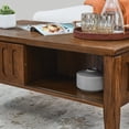 thumbnail image 5 of Canddidliike Mid Century Modern Fluted Coffee Table with Storage Sliding Door, Vintage Farmhouse Center Table with Solid Wood Leg, TV Stand for Living Room Apartment Office, Brown, 5 of 9
