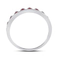 thumbnail image 3 of 10kt White Gold Womens Round Ruby Beaded Chevron Stackable Band Ring 1/10 Cttw, 3 of 4