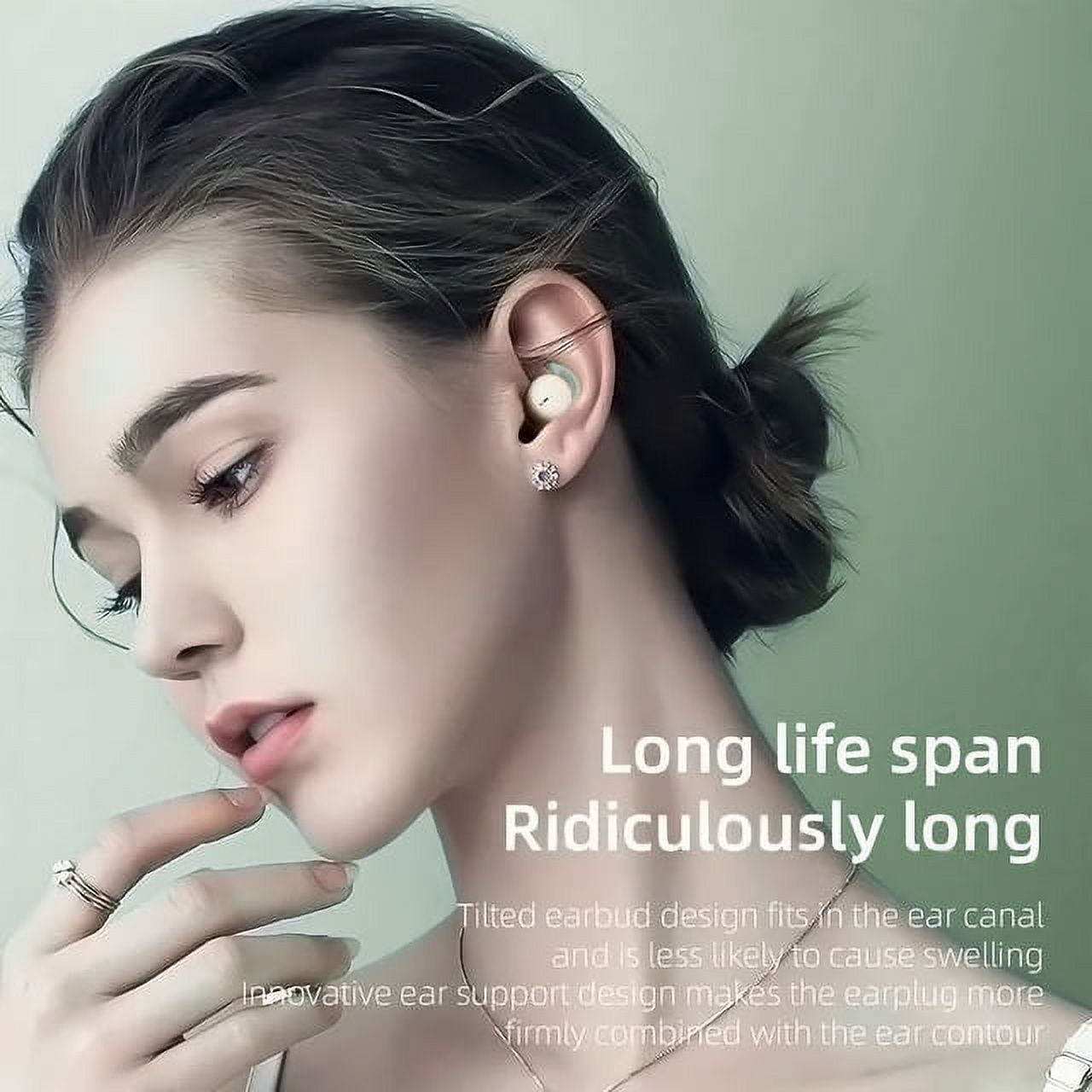MUSICOZY Sleep Earphones Bluetooth Sports Headphone, Wireless Music Sleeping Headphones Noise-Canceling Earbuds Mini Earphones Bluetooth 5.3 Hidden Headphones for Side Sleepers/Work,Green