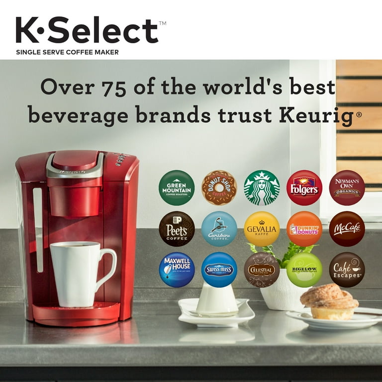 Keurig K-Classic Single Serve K-Cup Pod Coffee Maker, Rhubarb, Red