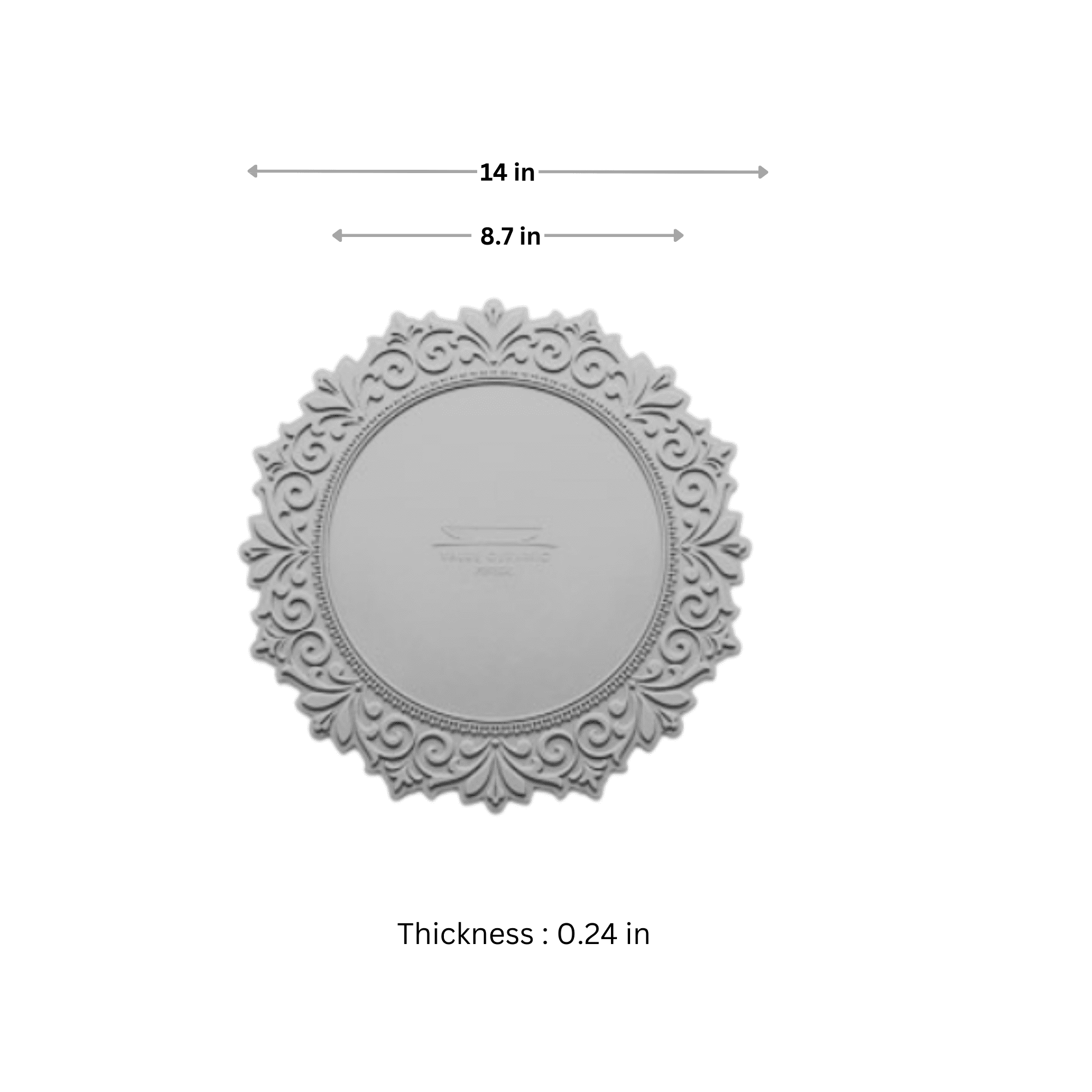 2 Set, Premium 14" Silicone Placemat – Heat-Resistant, Non-Slip & Waterproof – Easy to Clean, Dishwasher Safe Table Mat for Dining & Kitchen (Gray)