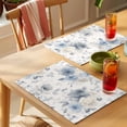 thumbnail image 4 of Grey Rose Placemats Set of 1, Country Retro Watercolor Gary White Blue Flower Leaf Non-Slip Place Mats Washable Table Mats for Kitchen Dining Table Decorations Indoor/Outdoor, 4 of 9