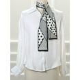 thumbnail image 5 of INSPIRE CHIC Women's Skinny Scarf Polka Dots Neck Wraps Ribbon Hairband Neckerchief Black Cross Grain, 5 of 5