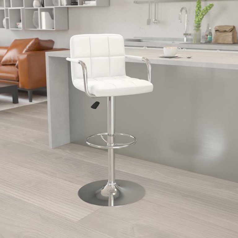 Square White Quilted Chairs