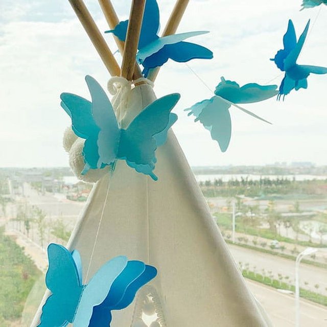 1 Uds. Guirnalda de flores de papel de 3 metros, pancarta de cuerda