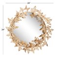 thumbnail image 4 of DecMode 28" x 28" Gold Layered 3D Circle Butterfly Wall Mirror, 4 of 14