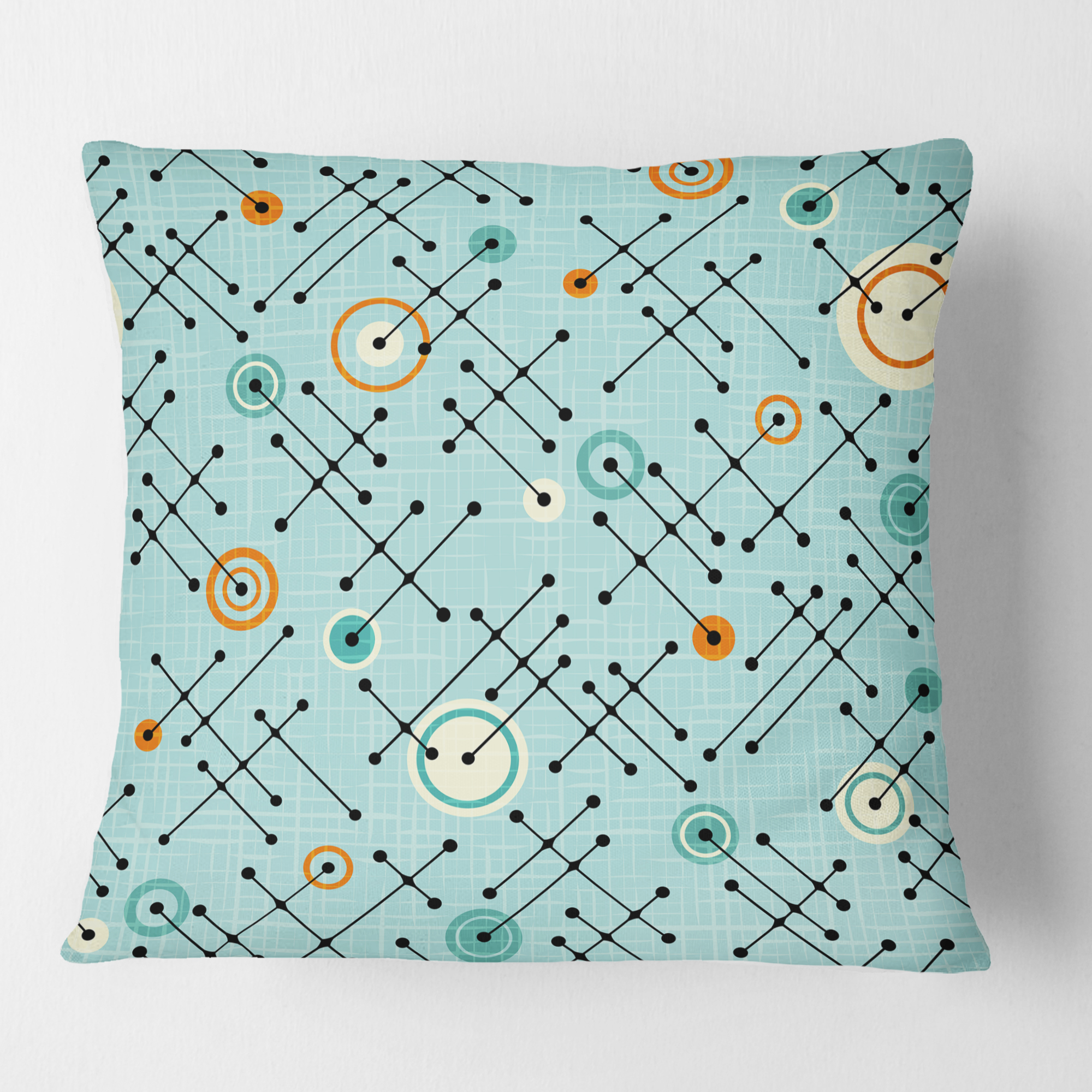 Designart Retro Abstract Design XIV' Mid-Century Modern Throw Pillow - 16x16
