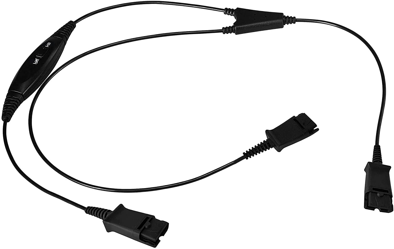 Supervisor Splitter YCord for Plantronics and TruVoice Headsets with Switchable Mute Button