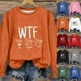 thumbnail image 4 of WREESH WTF Thanksgiving Sweatshirt Women's Crewneck Wine Turkey Family Sweatshirt Fashion Letter Graphic Casual Fall Tops 2025 Teen Girl Clothes Blue, 4 of 4