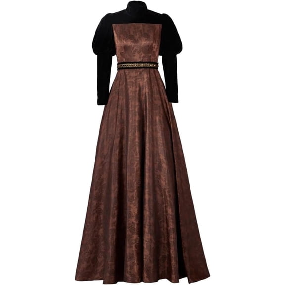 Elegant Victorian Gothic Dress for Women Long Gown Outfit Perfect for Stage Performance