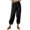 Black, variant on Capri Pants for Women High Waist Drawstring Cotton Linen Capris Fashion Summer Beach Cropped Pants with Pockets,3X-Large,Army Green