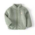 thumbnail image 2 of LFEOOST Kids Cute Calf and Lamb Print Jacket 2024 Winter Fleece Lined Warm Hooded Padded Coat Childrens Zip Buttons Outwear (Green, 100 2 Years), 2 of 3