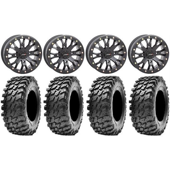 System 3 SB-4 Black (6 1/4 3) 14" Wheels 30" Rampage Tires Honda Talon