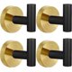 thumbnail image 1 of Namzi - Paquete de 4 ganchos para toallas y albornoces, ganchos de pared negros y dorados de acero inoxidable, resistentes, para puerta, toallas, albornoces, armarios, esponjas, ganchos para baño,, 1 of 4