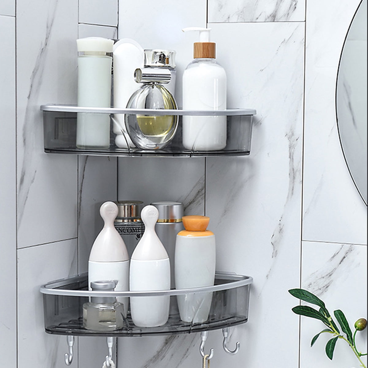 HOMEXMTD Shower Caddy Bathroom Shower Organizer - 3 Pack Self Adhesive  Shower Shelves for Inside Shower, Larger Capacity,No Drilling, Quick-Dry