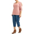 thumbnail image 3 of JMS Just My Size by Hanes Women's Plus Snap Hem Pull On Cropped Pants, 23" Inseam, Sizes 0X-4X, 3 of 6