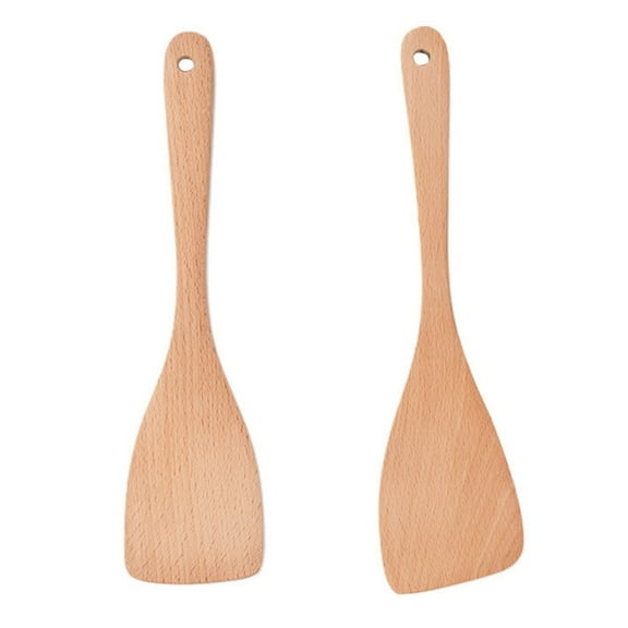 2 Pcs Wooden Spatula,Topboutique Wood Kitchen Spatulas,13 inch Wooden Cooking Spatula Saute Paddle,Wood Kitchen Tools for Frying, Spatula Bench Scraper for Non Stick Cookware