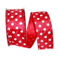 thumbnail image 1 of Reliant Ribbon 92840W-065-40K Gros Points de Satin Valeur Filaire Bord Ruban - Rouge - 2,5 Po x 50 Verges, 1 of 1