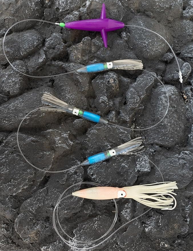 BLUEWING Daisy Chain Big Game Daisy Bird Bulb Squid Trolling Bird Tuna Lures Fishing Teasers for Marlin Sailfish Fishing Crystal Blue