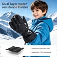thumbnail image 2 of ThxToms Kids Winter Gloves Waterproof Ski Snowboard Gloves for Ourdoor Sports, Boys and Girls Cold Weather Bike Gloves,Black,M, 2 of 8