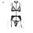 thumbnail image 1 of Mujeres Sexy Body de encaje Ropa interior Sujetador de perspectiva Panty Liguero, L, Negro Guardurnaity XX000193-10, 1 of 7