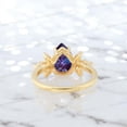 thumbnail image 6 of KANISHKAGEMS&JEWELS 8x6 mm / 1.5 Ct Vintage Pear Alexandrite Engagement Ring Yellow Gold Vermeil Silver Diamond Cluster Wedding Promise Anniversary Ring Minimalist June Birthstone Ring For Her, 6 of 6