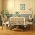 thumbnail image 2 of French Linen Tablecloth Soft Durable Floral Table Cloth Designer Kitchen Dining Tablecloth for Rectangular Tables for Parties Christmas 60"*84", 2 of 6