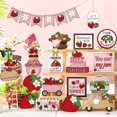 thumbnail image 2 of Set decorativo Yuntau Summer con bandejas escalonadas, 26 unidades, madera, fresa, 2 of 6