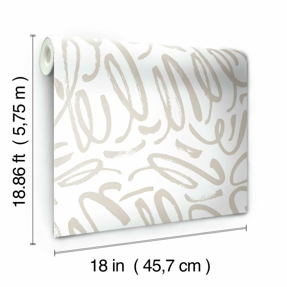 Curly Strokes Peel and Stick Wallpaper