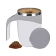 thumbnail image 2 of Taza de acero inoxidable 304 con agitación automática, taza de café con agitación magnética y tapa para el hogar, la oficina y viajes, 380 ml, color blanco, 2 of 12