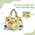 thumbnail image 2 of Wrapables Large Foldable Tote Nylon Reusable Grocery Bags, Dessert Dogs, 2 of 9