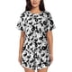 thumbnail image 1 of Balery Yin And Yang Conjunto de Pijama para Mujer con Estampado, Dos Piezas de Manga Corta y Shorts, Ropa de Dormir Suave con Cuello Redondo y Bolsillos-X-Large, 1 of 6